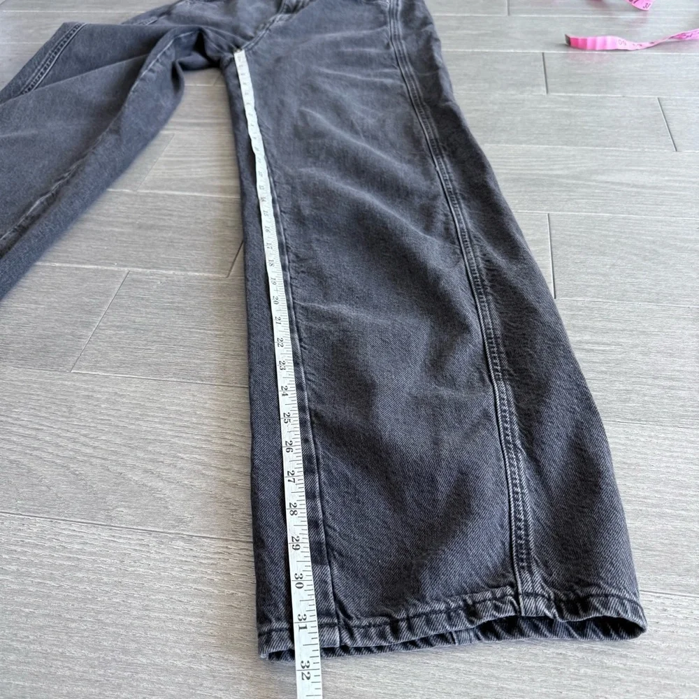 FREE PEOPLE ASTER STRAIGHT LEG JEANS in Asteroid Black Gray Size 28 High Rise - Picture 16 of 16